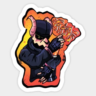 Fnf cool tabi graffiti art Sticker